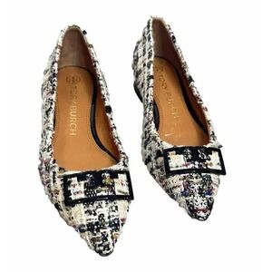 New Tory Burch Gigi Tweed Multicolor Pointed Toe Flat Shoe 6.5 - Tiny Flaw
